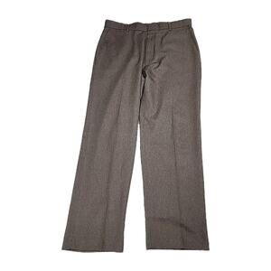 Levi's Action Slacks Brown Flat Front Poly Mens Dress Pants 34x28 Made In USA